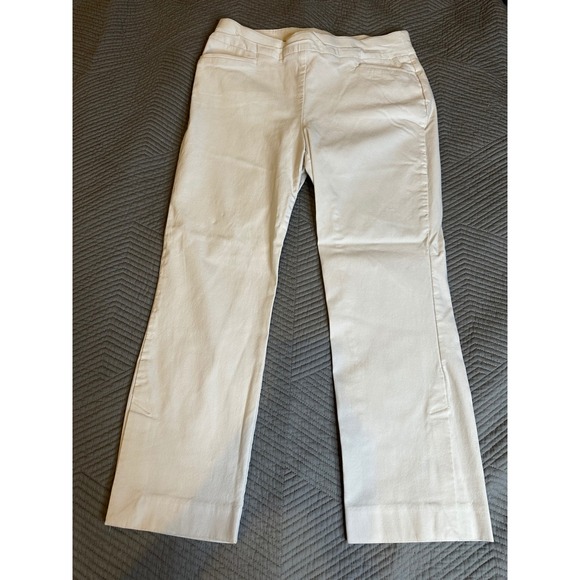 Chico's Pants - Chicos White Pull On Ankle Pants Straight Leg Side Vent Size 0.5 US 6